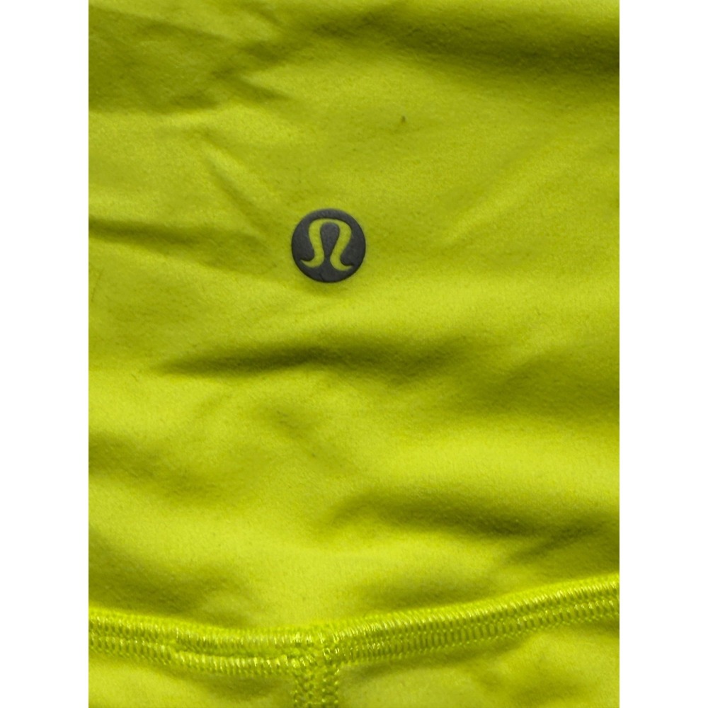 Lululemon Align High Rise Cropped Leggings Womens 12 Neon Yellow Yoga Athleisure - Picture 7 of 8